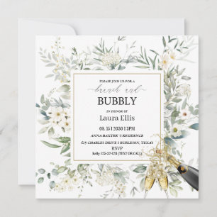 Invitación Elegante brunch florido y burbujeante