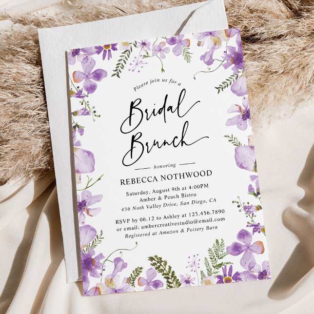 Invitación Elegante Brunch marital de agua Lavender (Subido por el creador)