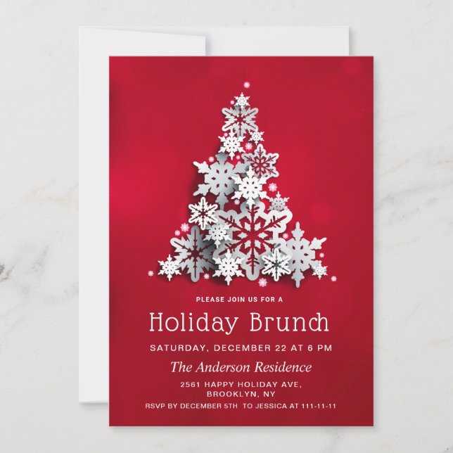 Invitación Elegante Brunch navideño navideño navideño (Anverso)