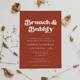 Invitación Elegante Brunch retro terracota y burbujeante