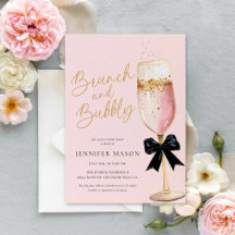 Elegante Brunch rosado y ducha Bubbly Bridal