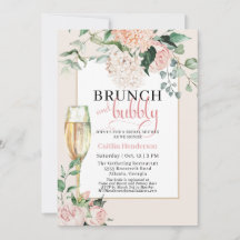 Elegante brunch rosado y ducha de novia burbujeant
