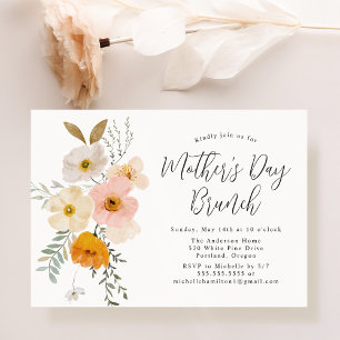 Invitación Elegante brunch Rubor Floral Día de la Madre