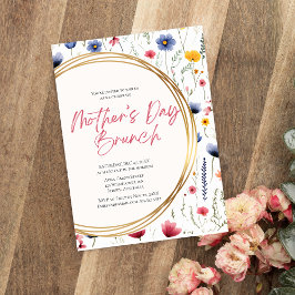 Invitación Elegante brunch Rubor Pink Floral del día de Madre
