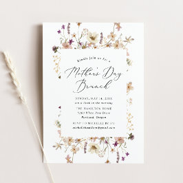 Invitación Elegante Brunch Rústico de Flores Silvestres Día d