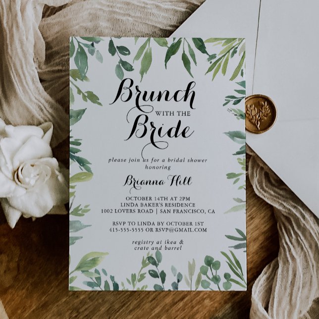 Invitación Elegante Brunch tropical con ducha de novia (Subido por el creador)