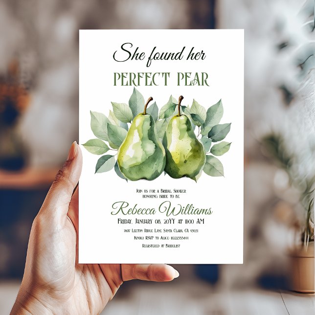 Invitación Elegante Brunch verde Perfecto Pear Bridal Ducha (Subido por el creador)