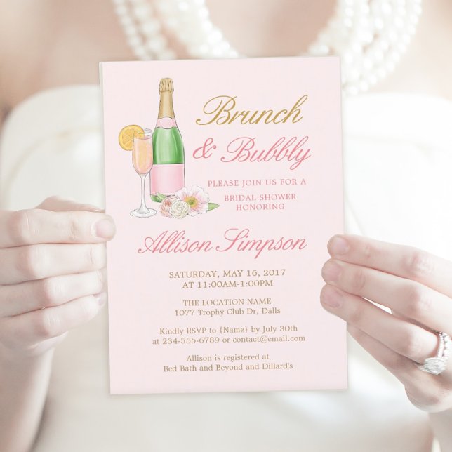 Invitación Elegante Brunch y Bubbly Bridal Shower (Subido por el creador)