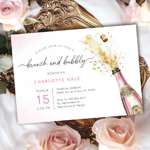Invitación Elegante Brunch y Bubbly Champagne Bridal Ducha