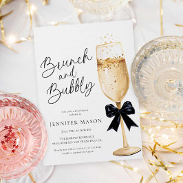 Invitación Elegante Brunch y ducha Bubbly Bridal
