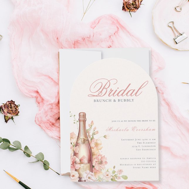 Invitación Elegante Brunch y ducha Bubbly Bridal (Subido por el creador)