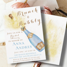 Invitación Elegante Brunch y ducha Bubbly Bridal