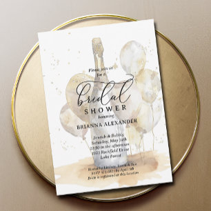 Invitación Elegante Brunch y ducha Bubbly Bridal