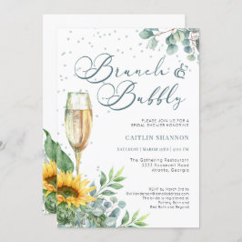 Invitación Elegante Brunch y ducha de novia con girasol