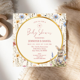 Invitación Elegante Bunny Beige Baby Shower