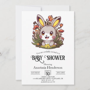 Invitación Elegante Bunny Digital Baby Shower