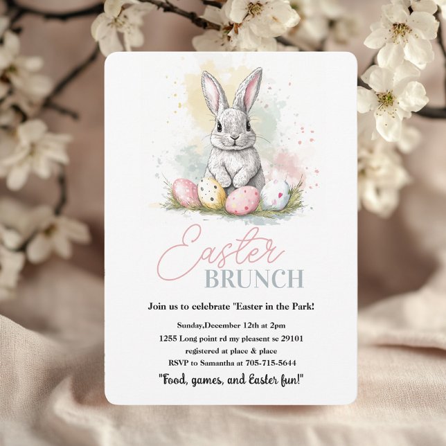Invitación Elegante Bunny Easter Brunch (Subido por el creador)
