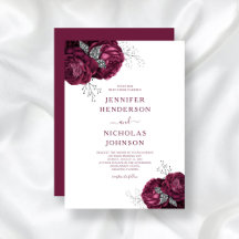 Elegante Burgundy Floral Elegante Boda