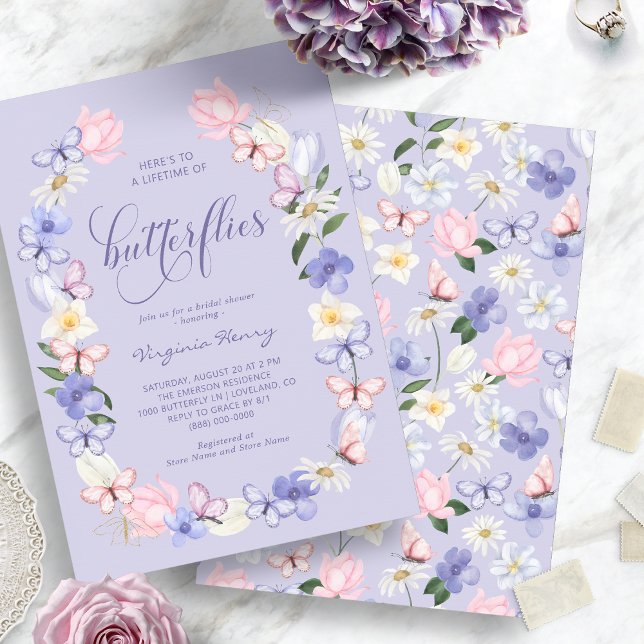 Invitación Elegante Butterfly Bridal Shower (Elegant Butterfly Bridal Shower Invitation
)