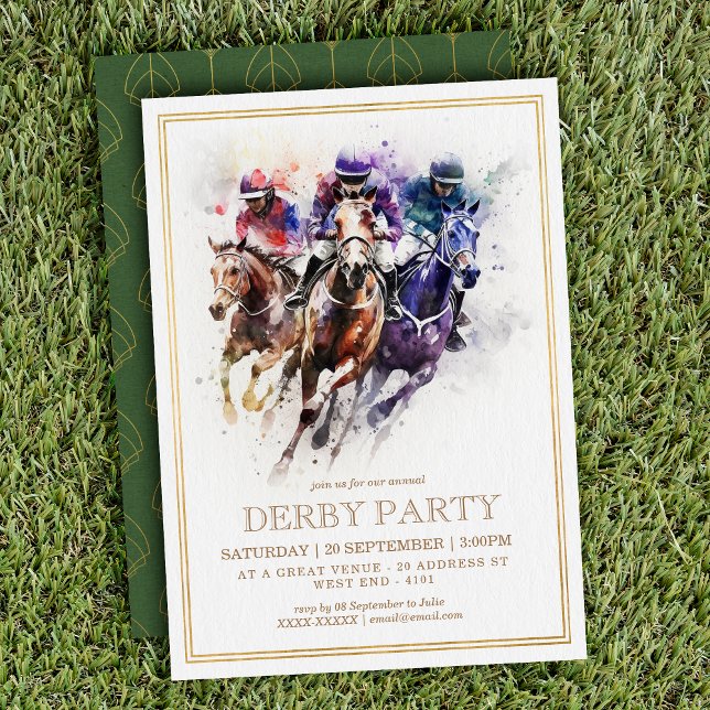 Invitación Elegante caballo de raza Derby Fiesta Ecuestre (Subido por el creador)