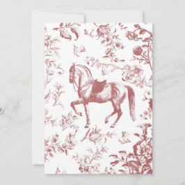 Invitación Elegante caballo floral de palisandro rosado