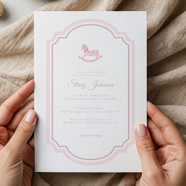 Invitación Elegante caballo rosado invitada Baby Shower