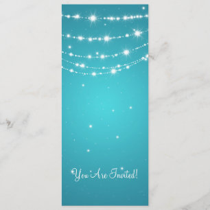 Invitación Elegante cadena azul de bodas