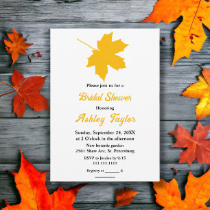 Invitación Elegante caída amarilla deja ducha de novia rústic