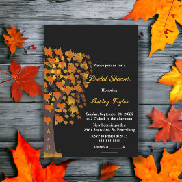 Invitación Elegante Caída Árbol esculpido Ducha Bridal Blanco