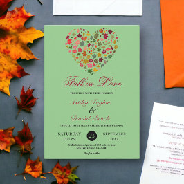 Invitación Elegante caída deja al Boda floral del corazón Boh