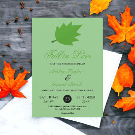 Invitación Elegante caída en el amor Sage deja boda de caída