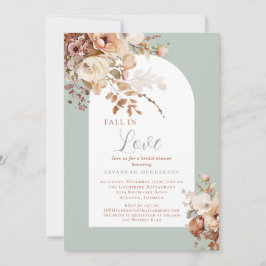 Invitación Elegante Caída Enamorada Floral Bridal Shower