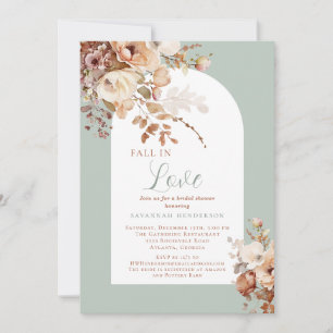 Invitación Elegante Caída Enamorada Floral Bridal Shower