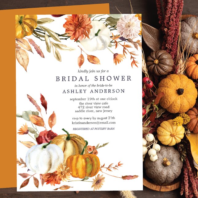 Invitación Elegante Caída Floral Otoño Bridal Shower I (Subido por el creador)
