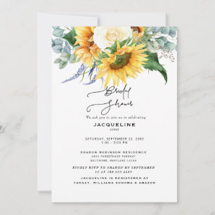 Invitación Elegante Caída Girasol Eucalyptus Bridal Shower