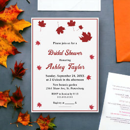 Invitación Elegante caída rústica deja ducha nupcial de otoño