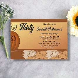 Invitación Elegante caída rústica salta el 30 de otoño. cumpl