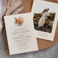 Elegante Caída Sale Autumn Código QR Boda de fotog