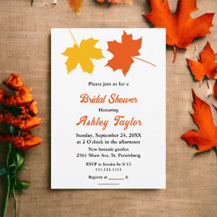 Invitación Elegante Caída Sale De La Ducha De Novias Florales
