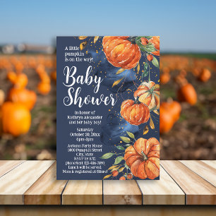 Invitación Elegante calabaza acuarela otoño otoño Baby Shower
