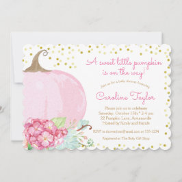 Invitación Elegante calabaza Baby Shower acuarela Oro rosa