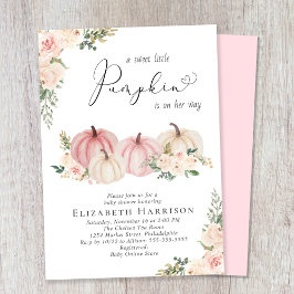 Invitación Elegante Calabaza Beber Floral Rosa