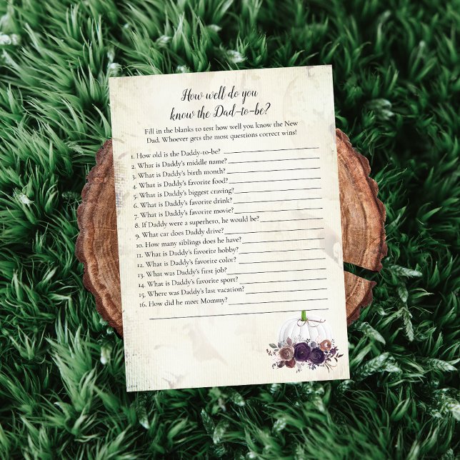 Invitación Elegante Calabaza Blanca Que Conoce Mejor Juego A  (Subido por el creador)