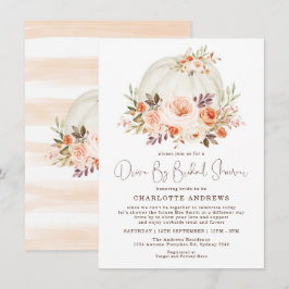 Invitación Elegante Calabaza De Caída Con Floral De Ducha Bri