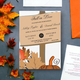 Invitación Elegante calabaza rústica otoño deja la boda de ot