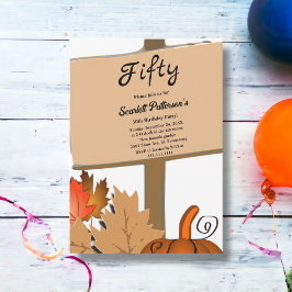 Invitación Elegante Calabaza Rústica Sale del 50 Aniversario