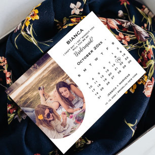 Invitación Elegante calendario de caligrafía propuesta de dam