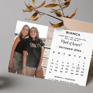 Invitación Elegante calendario de la propuesta de honor