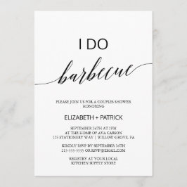 Invitación Elegante caligrafía blanca y negra hago barbacoa
