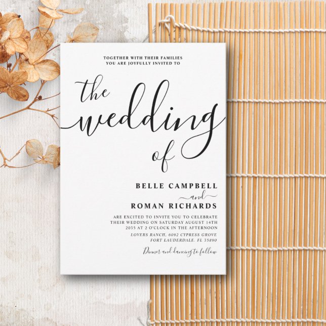Invitación Elegante caligrafía Boda blanco y negro (Subido por el creador)